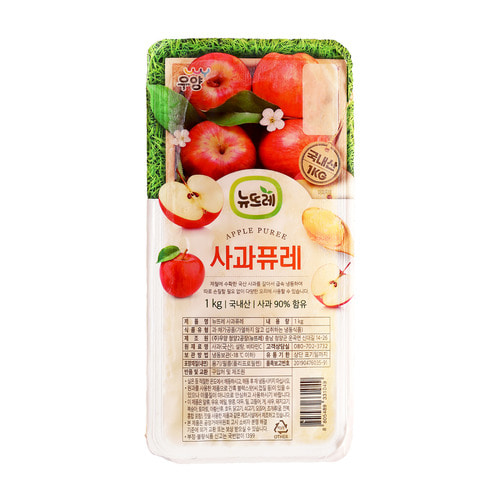뉴뜨레 냉동 사과 퓨레 국내산 1kg
