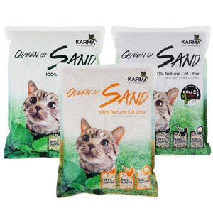 퀸오브샌드 고양이 두부 녹차 숯 화장실 모래 3kg